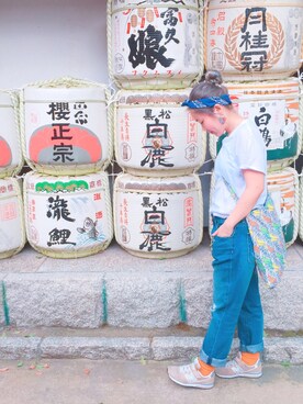 「VINTAGE（ヴィンテージ）のアイテム（カチューシャ）」を使った、megumimeiさん（レディース・154cm）の秋コーディネート