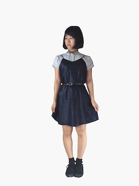 「I&ME（アイアンドミー）のアイテム（トップス）」を使った、なるさん（レディース・157cm）の夏コーディネート