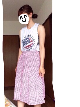 「coca（ANDEX shoes product）（コカ）のアイテム（タンクトップ）」を使った、tamaaaaaaさん（レディース・156cm）の夏コーディネート