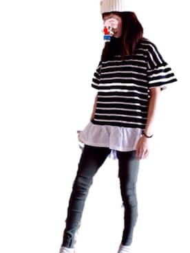 「coca（ANDEX shoes product）（コカ）のアイテム（Tシャツ/カットソー）」を使った、tamaaaaaaさん（レディース・156cm）の秋コーディネート