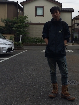 「go slow caravan」｜「アイテム（マウンテンパーカー）」を使った、純さん（メンズ・167cm）の夏コーディネート