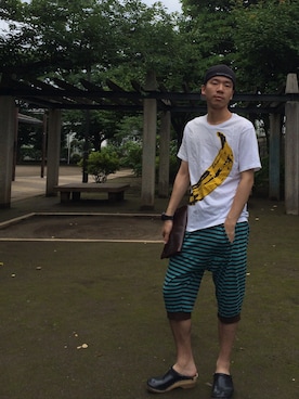 「BROOKLYNのアイテム」を使った、純さん（メンズ・167cm）の夏コーディネート