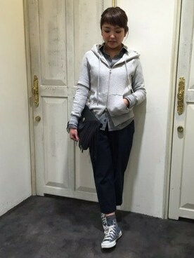 「MOROKOBAR（モロコバー）のアイテム」を使った、あゆみさん（レディース・163cm）の冬コーディネート