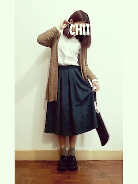 「PULL&BEAR（プルアンドベア）のアイテム（ピーコート）」を使った、Chiii🖤さん（レディース・163cm）の冬コーディネート