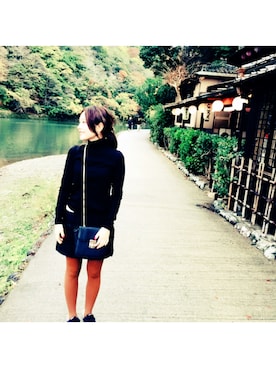 「アイテム（タイツ/ストッキング、オレンジ系）」を使った、Hさん（レディース・152cm）の秋コーディネート