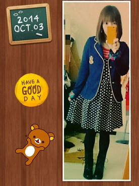 「BEAMS BOY（ビームスボーイ）のアイテム（テーラードジャケット）」を使った、みはるさん（レディース・152cm）の秋コーディネート