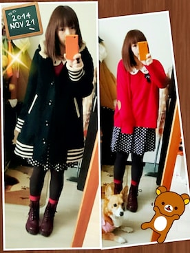 「にゃー」｜「アイテム（スタジャン）」を使った、みはるさん（レディース・152cm）の秋コーディネート