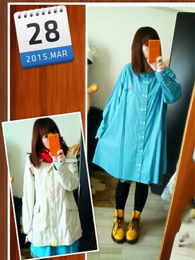 「春ワンピ」｜「アイテム（モッズコート）」を使った、みはるさん（レディース・152cm）の春コーディネート