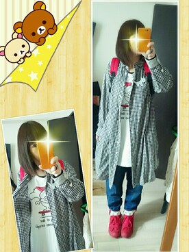 「POU DOU DOU（プードゥドゥ）のアイテム（シャツワンピース）」を使った、みはるさん（レディース・152cm）の秋コーディネート