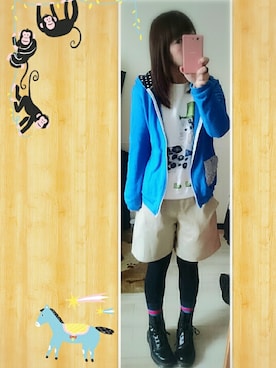 「SNOWPY（スノウピー）のアイテム」を使った、みはるさん（レディース・152cm）の春コーディネート