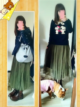 「トートバック」｜「アイテム（その他）」を使った、みはるさん（レディース・152cm）の春コーディネート