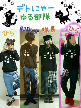 「にゃー」｜「アイテム（ニットキャップ/ビーニー）」を使った、みはるさん（レディース・152cm）の秋コーディネート