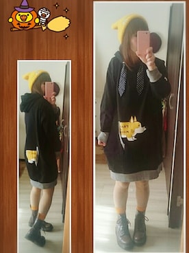 「NIRAME.CO（ニラメッコ）のアイテム（帽子）」を使った、みはるさん（レディース・152cm）の秋コーディネート