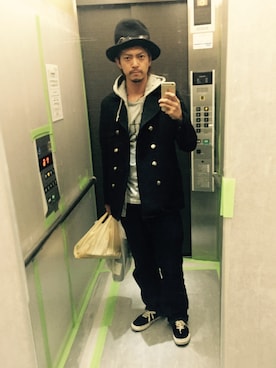 「GDC（ジーディーシー）のアイテム」を使った、Ari・gate 守屋　Kスケさん（メンズ・176cm）の春コーディネート