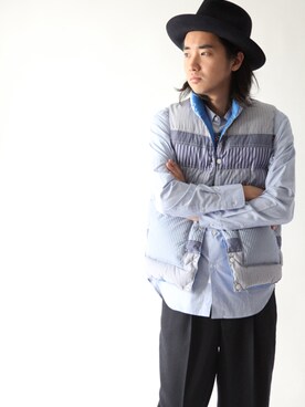 「KIJIMA TAKAYUKI」｜「アイテム（ダウンベスト）」を使った、shino1211さん（メンズ・180cm）の秋コーディネート