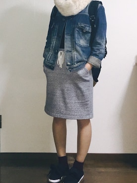 「ファースヌード」｜「アイテム（レッグウェア）」を使った、澄香さん（レディース・159cm）の冬コーディネート