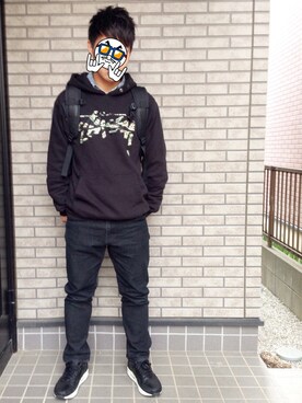 「WEGO（ウィゴー）のアイテム（シャツ/ブラウス、ブルー系）」を使った、Kさん（メンズ・165cm）の冬コーディネート