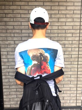 「Supreme （シュプリーム）のアイテム（Tシャツ/カットソー、グレー系）」を使った、Kさん（メンズ・165cm）の夏コーディネート