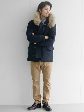 「URBAN RESEARCH（アーバンリサーチ）のアイテム（ミリタリージャケット）」を使った、UR MENS STAFFさん（メンズ・184cm）の秋コーディネート