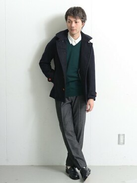 「URBAN RESEARCH（アーバンリサーチ）のアイテム（ピーコート）」を使った、UR MENS STAFFさん（メンズ・172cm）の秋コーディネート