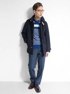 「URBAN RESEARCH（アーバンリサーチ）のアイテム（ピーコート）」を使った、UR MENS STAFFさん（メンズ・172cm）の秋コーディネート