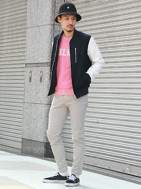 「URBAN RESEARCH（アーバンリサーチ）のアイテム（スタジャン）」を使った、UR MENS STAFFさん（メンズ・178cm）の冬コーディネート