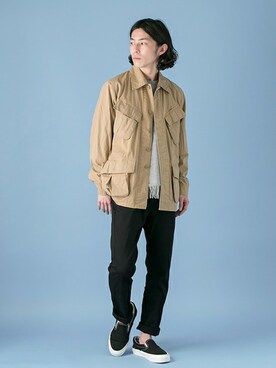 「URBAN RESEARCH（アーバンリサーチ）のアイテム（ミリタリージャケット）」を使った、UR MENS STAFFさん（メンズ・172cm）の冬コーディネート