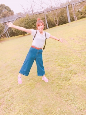 「OZOC（オゾック）のアイテム（バックパック/リュック）」を使った、ひろえさん（レディース・163cm）の秋コーディネート