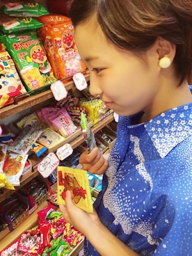 「アイテム（イヤリング）」を使った、Rieさん（レディース・157cm・10代）の夏コーディネート