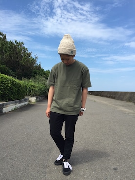 「チャイハネ（チャイハネ）のアイテム（ニットキャップ/ビーニー）」を使った、aacさん（レディース・151cm）の夏コーディネート