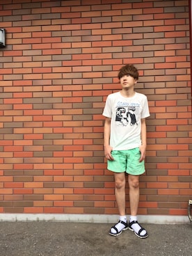 「アイテム（ソックス/靴下）」を使った、ヤマカワテルオさん（メンズ・168cm・30代）の夏コーディネート