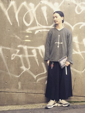 「アイテム（クラッチバッグ、その他）」を使った、阿部 高宏さん（メンズ・180cm）の冬コーディネート