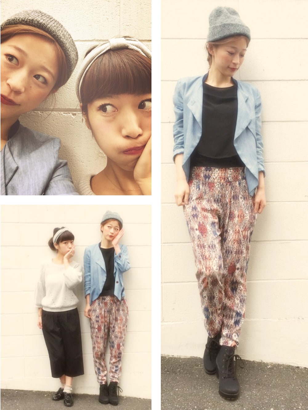 「帽子、ジャケット、パンツ、ブーティ、Chico、ZARA、SRIC」｜「SRICのアイテム（デニムジャケット、ブルー系）」を使った、MINAIさん（レディース・160cm）の秋コーディネートの1枚目の写真