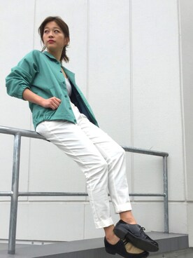 「SON OF THE CHEESE（サノバチーズ）のアイテム（ジャケット/アウター）」を使った、MINAIさん（レディース・160cm）の春コーディネート