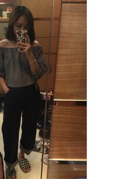 「アイテム（バングル/リストバンド）」を使った、Angelaさん（レディース・166cm・20代）の春コーディネート
