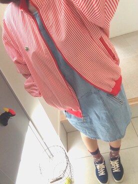 「くつした」｜「アイテム（ブルゾン）」を使った、▽藤隆△さん（レディース・156cm）の冬コーディネート
