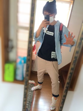 「猫耳ニット帽」｜「アイテム（帽子）」を使った、たまいゆきさん（レディース・168cm）の秋コーディネート