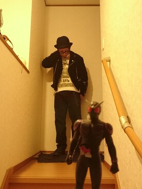 「仮面ライダー部」｜「アイテム（ジャケット/アウター）」を使った、waka (外村茂男)  さん（メンズ・162cm）の冬コーディネート
