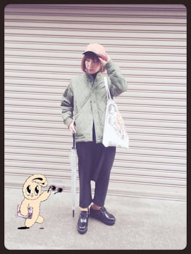 「MONKI（モンキ）のアイテム（トートバッグ）」を使った、cloe(クロエ)さん（レディース・154cm）の冬コーディネート