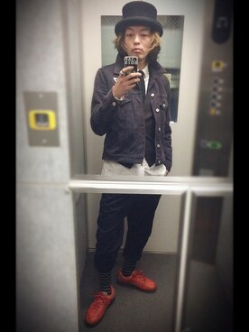 「HALFMAN（ハーフマン）のアイテム（ジャケット/アウター）」を使った、ぽんさん（メンズ・175cm）の冬コーディネート