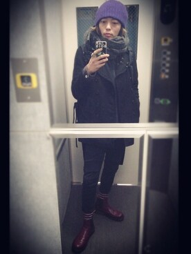 「HALFMAN（ハーフマン）のアイテム（ジャケット/アウター）」を使った、ぽんさん（メンズ・175cm）の冬コーディネート