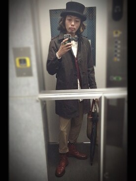 「アイテム（蝶ネクタイ）」を使った、ぽんさん（メンズ・175cm）の春コーディネート