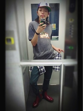 「FAT（エフエイティー）のアイテム（キャップ）」を使った、ぽんさん（メンズ・175cm）の夏コーディネート