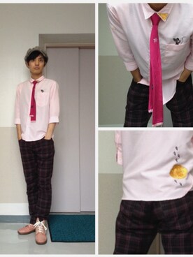 「アイテム（ハンチング/ベレー帽）」を使った、河上裕馬さん（メンズ・175cm・10代）の夏コーディネート