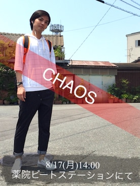 「Chaos」｜河上裕馬さん（メンズ・175cm）の夏コーディネート