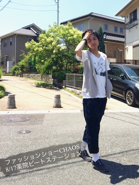 「Chaos」｜河上裕馬さん（メンズ・175cm）の夏コーディネート