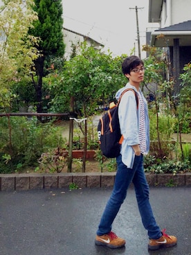 「ICE WATCH（アイスウォッチ）のアイテム（バッグ）」を使った、河上裕馬さん（メンズ・175cm）の夏コーディネート