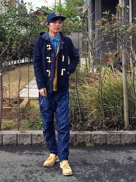 河上裕馬さん（メンズ・175cm）の冬コーディネート