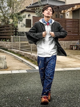 河上裕馬さん（メンズ・175cm）の春コーディネート