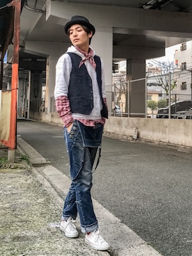 河上裕馬さん（メンズ・175cm）の春コーディネート